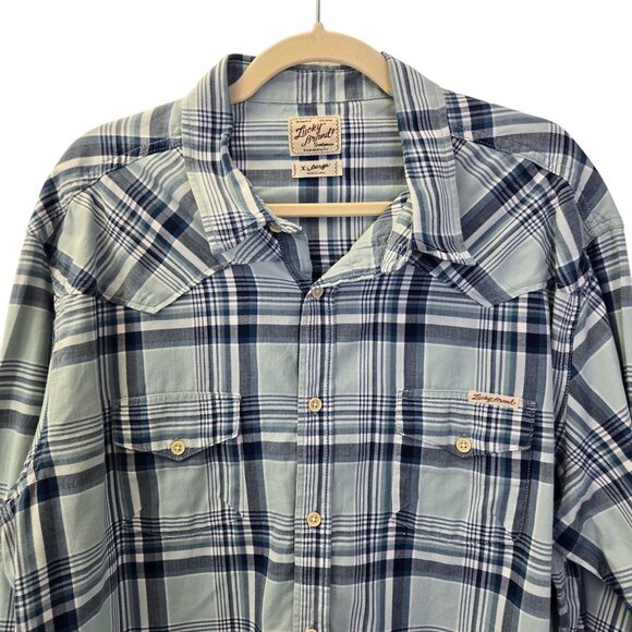 Lucky Brand Western Style Plaid Button Down Shirt Size XL - Picture 5 of 6